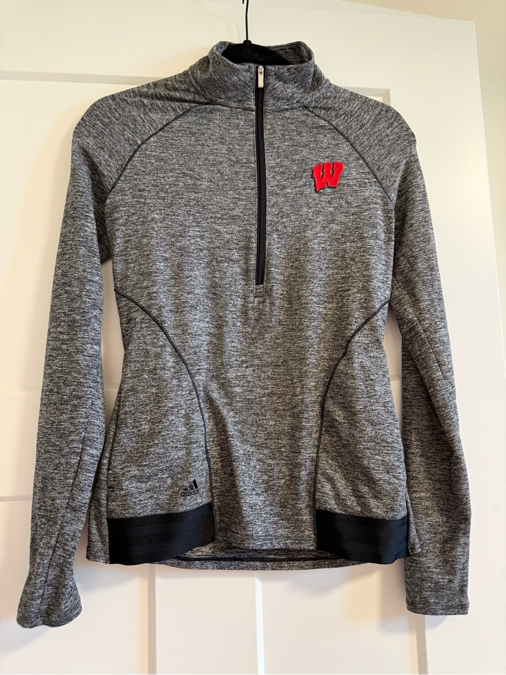 Wisconsin Badgers Grey Quarter-Zip Performance Sweater